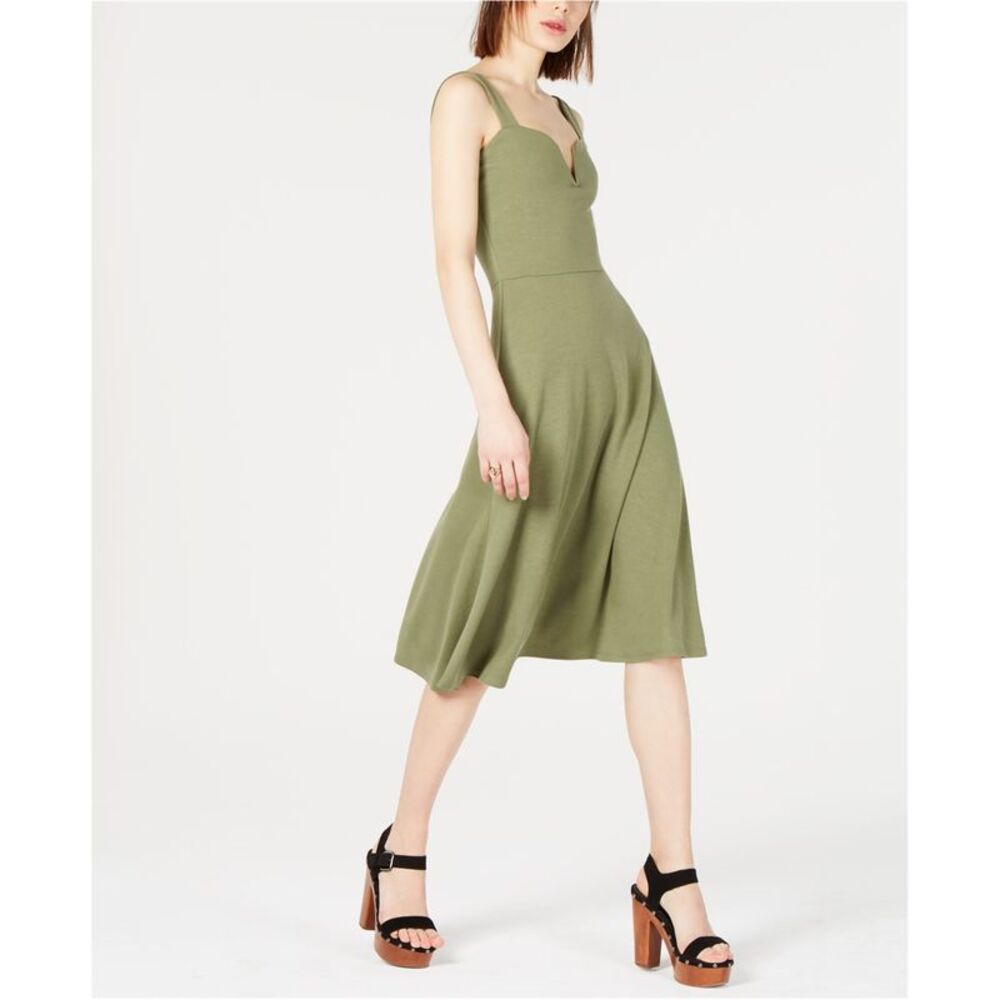 House of Polly Womens Sleeveless A-line Dress, Green, L, DM